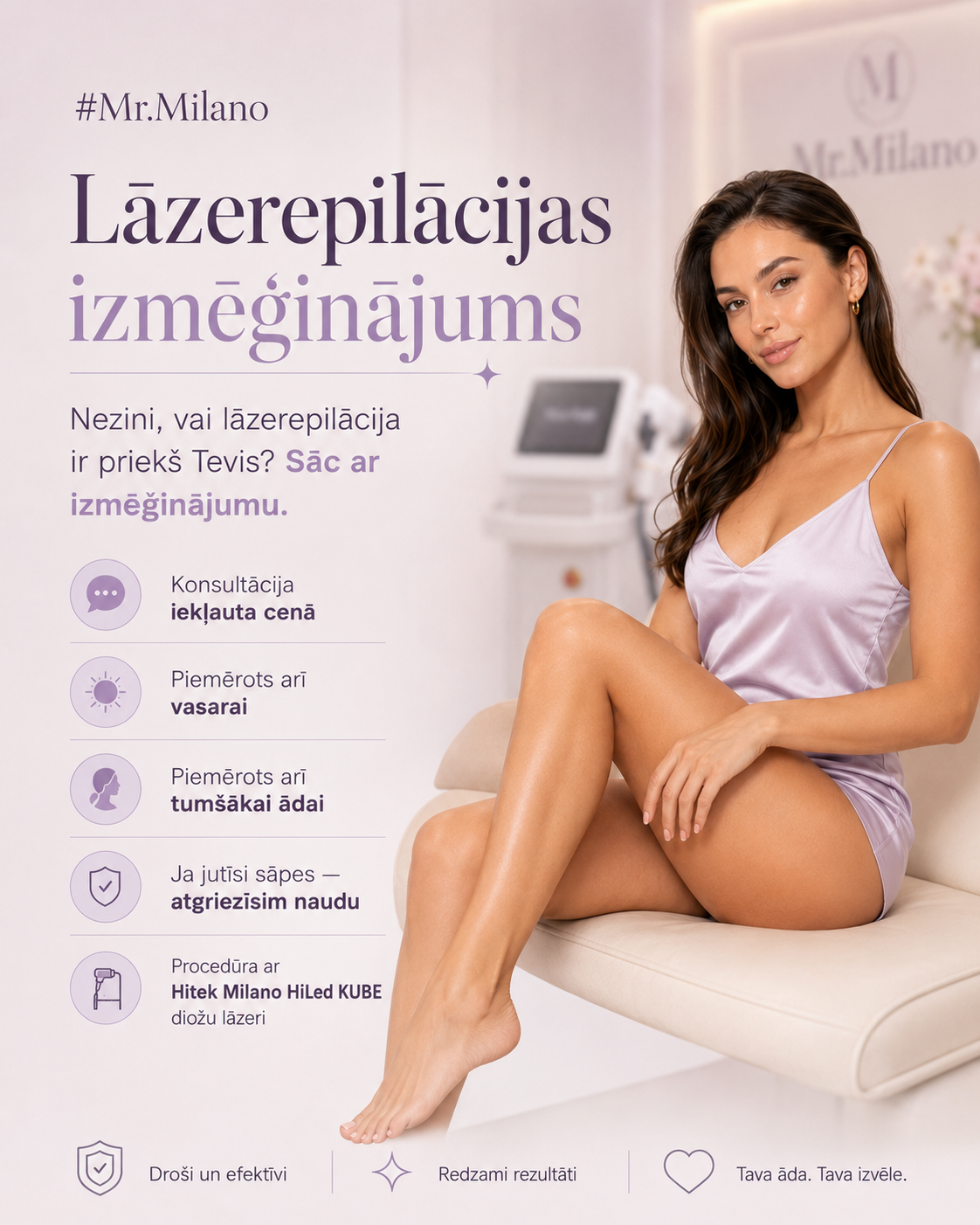 #Mr.Milano lāzerepilācijas izmēģinājums